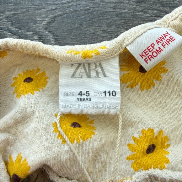 Zara Yellow Floral Kids Dress - Picture 3 of 3